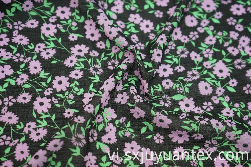 Check Dobby Chiffon Print Fabric